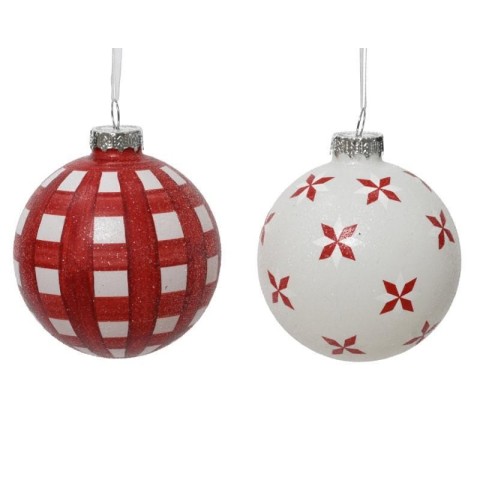 SFERA VETRO 2 DECORI RED-WHITE